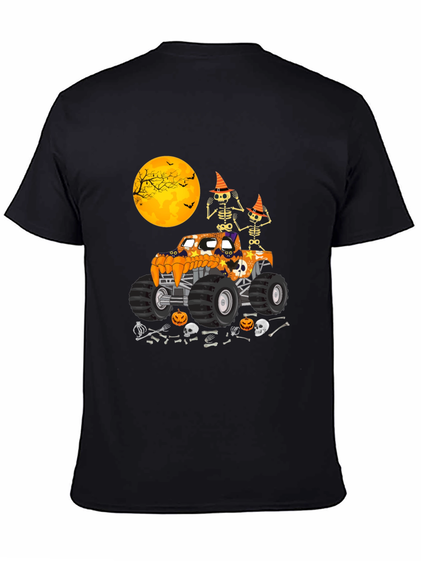 Halloween Monster Truck Skeleton T-Shirt