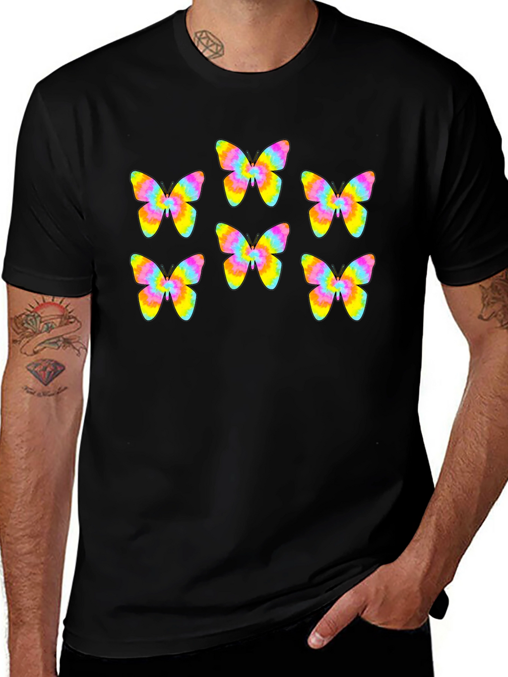 Butterfly Tie-Dye Graphic T-Shirt