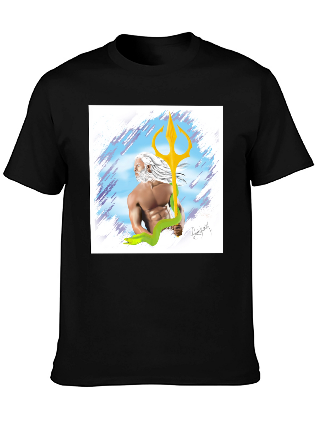 Poseidon Graphic T-Shirt - Mens Black Tee