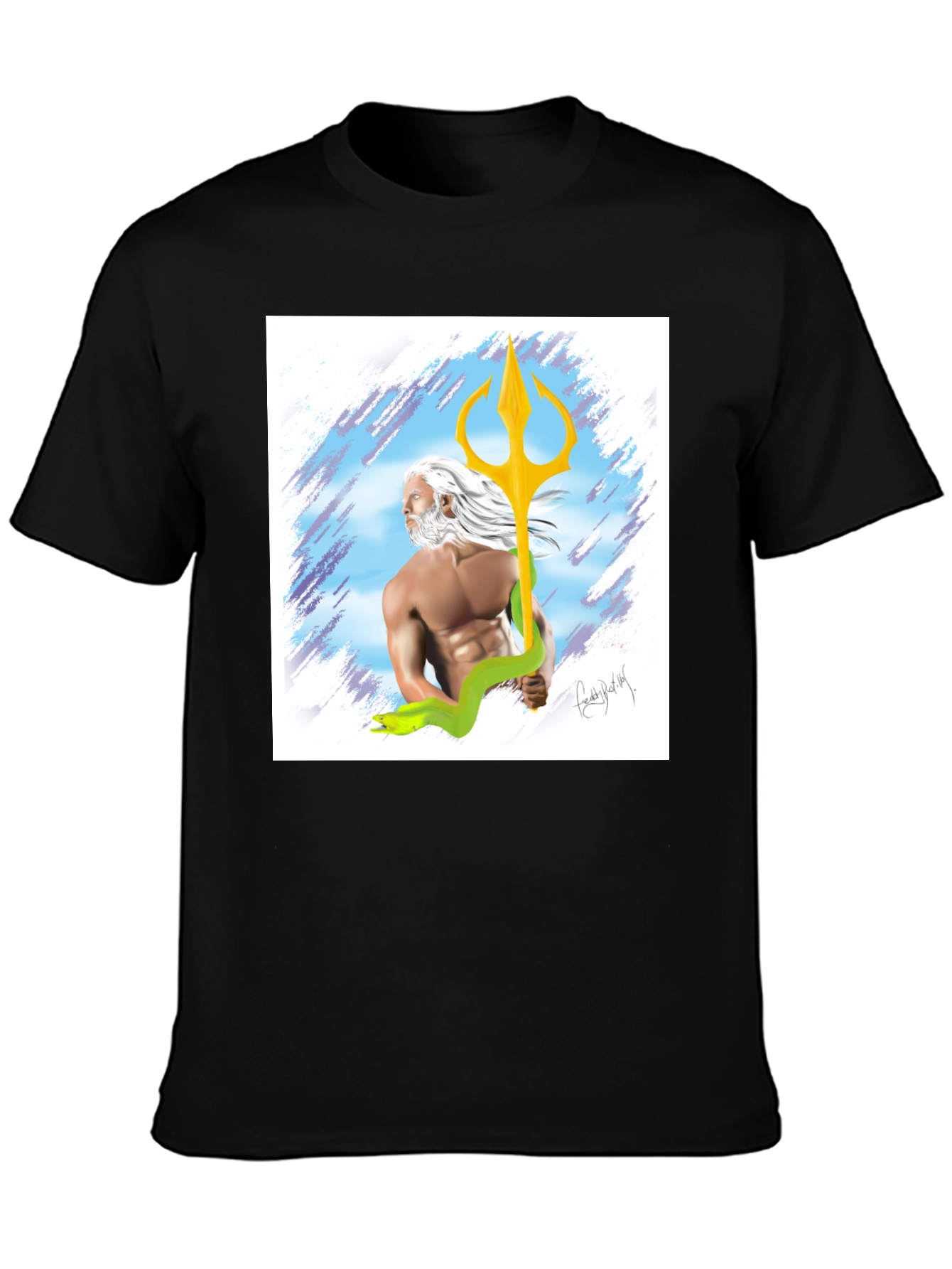Poseidon Graphic T-Shirt - Mens Black Tee