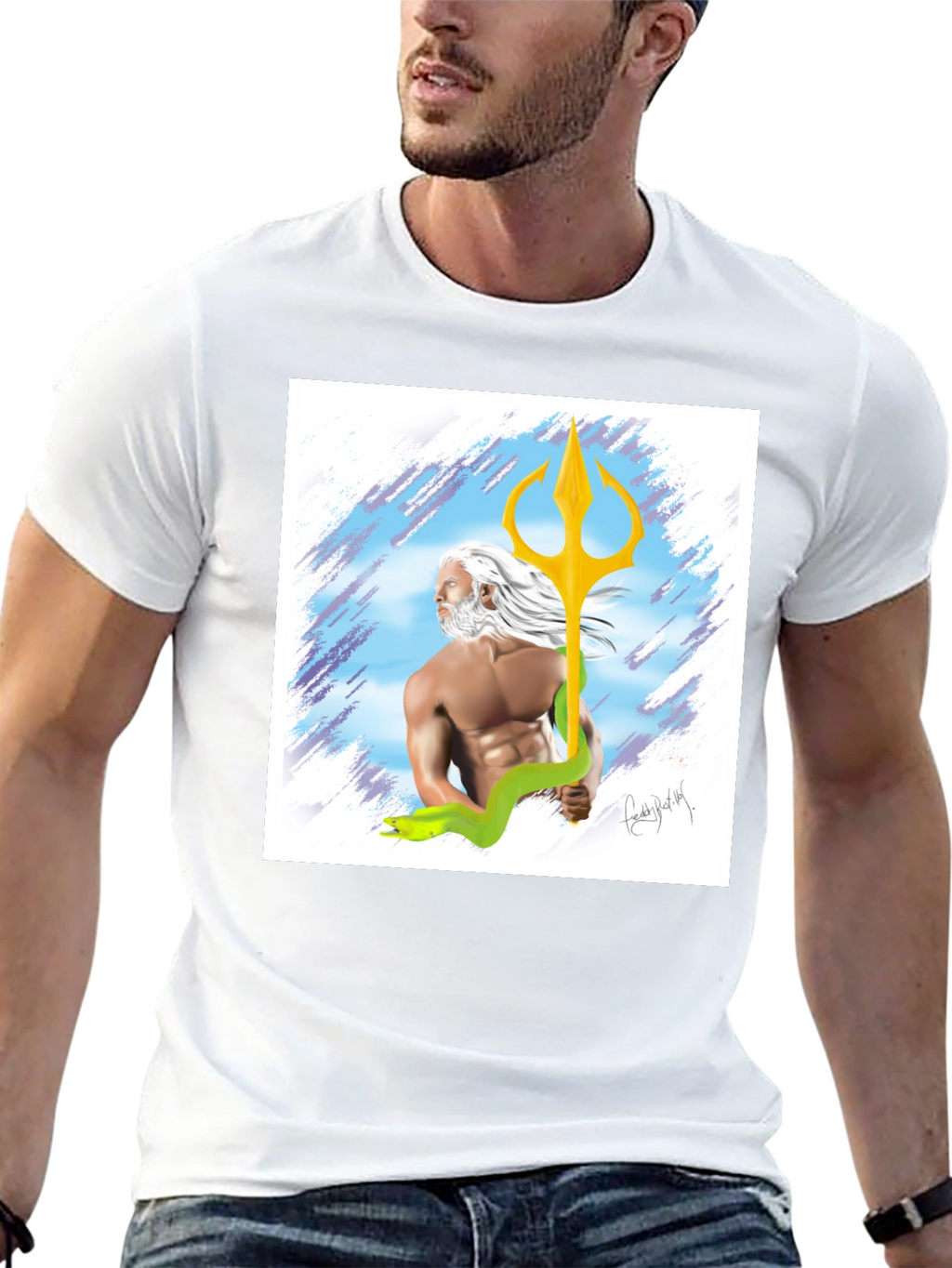 Poseidon Graphic T-Shirt - Mens Black Tee