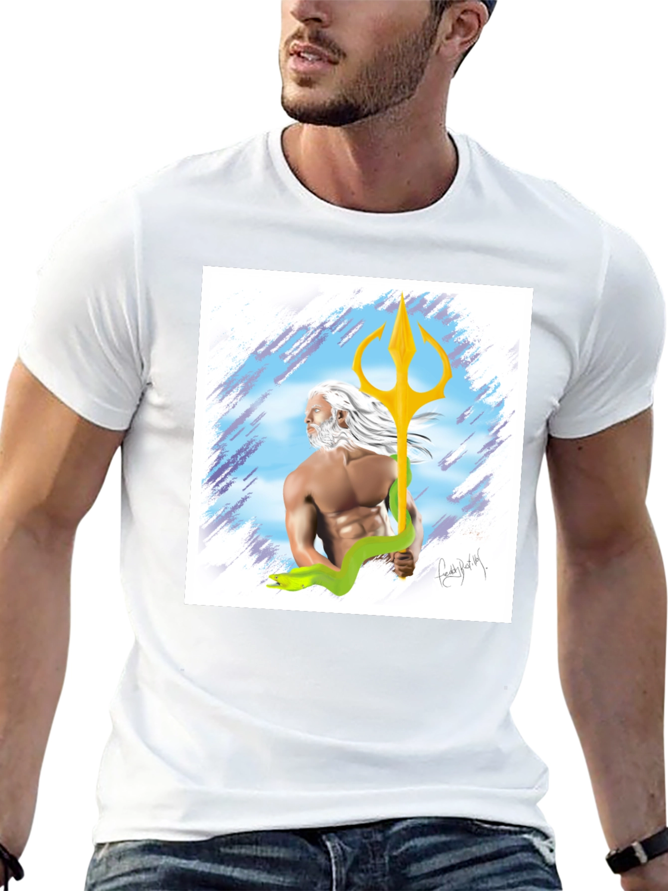 Poseidon Graphic T-Shirt - Mens Black Tee