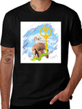 Poseidon Graphic T-Shirt - Mens Black Tee