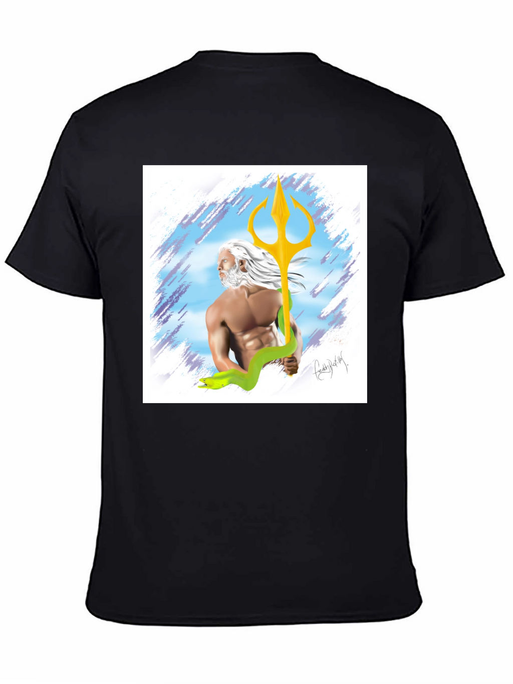 Poseidon Graphic T-Shirt - Mens Black Tee