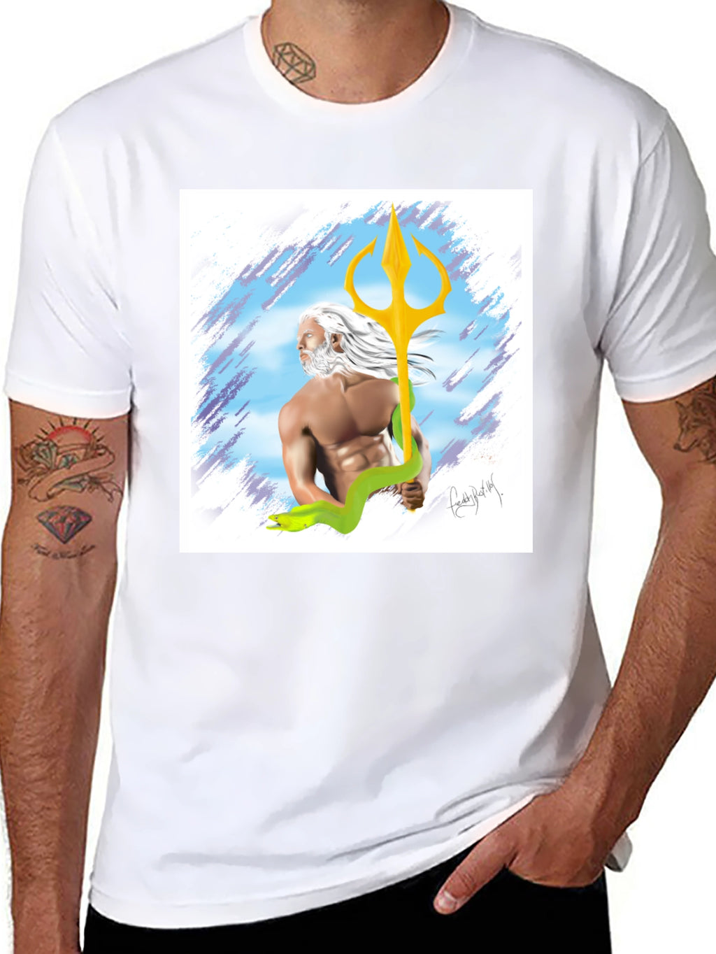 Poseidon Graphic T-Shirt - Mens Black Tee
