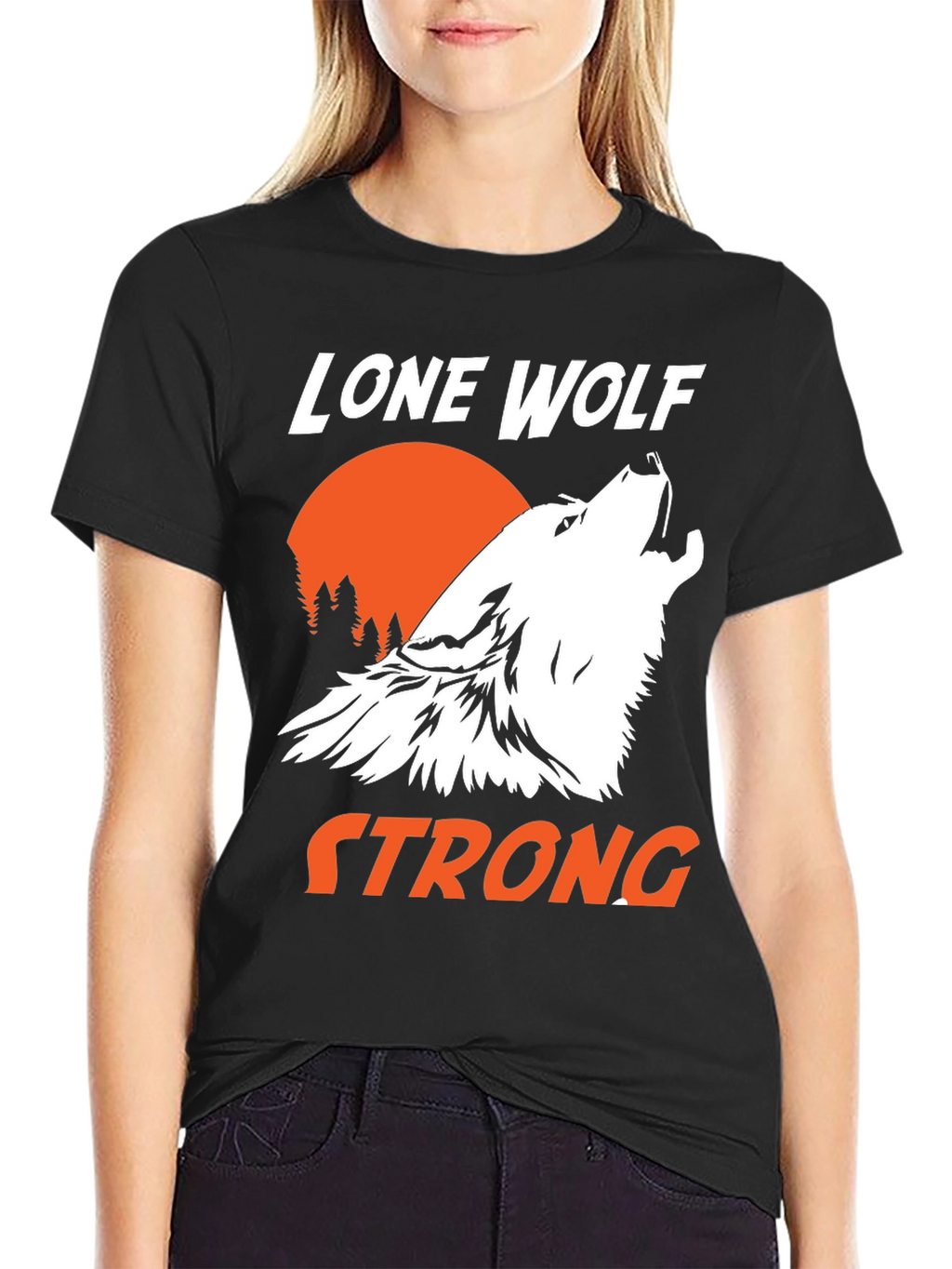 Lone Wolf Strong Graphic T-Shirt - Black