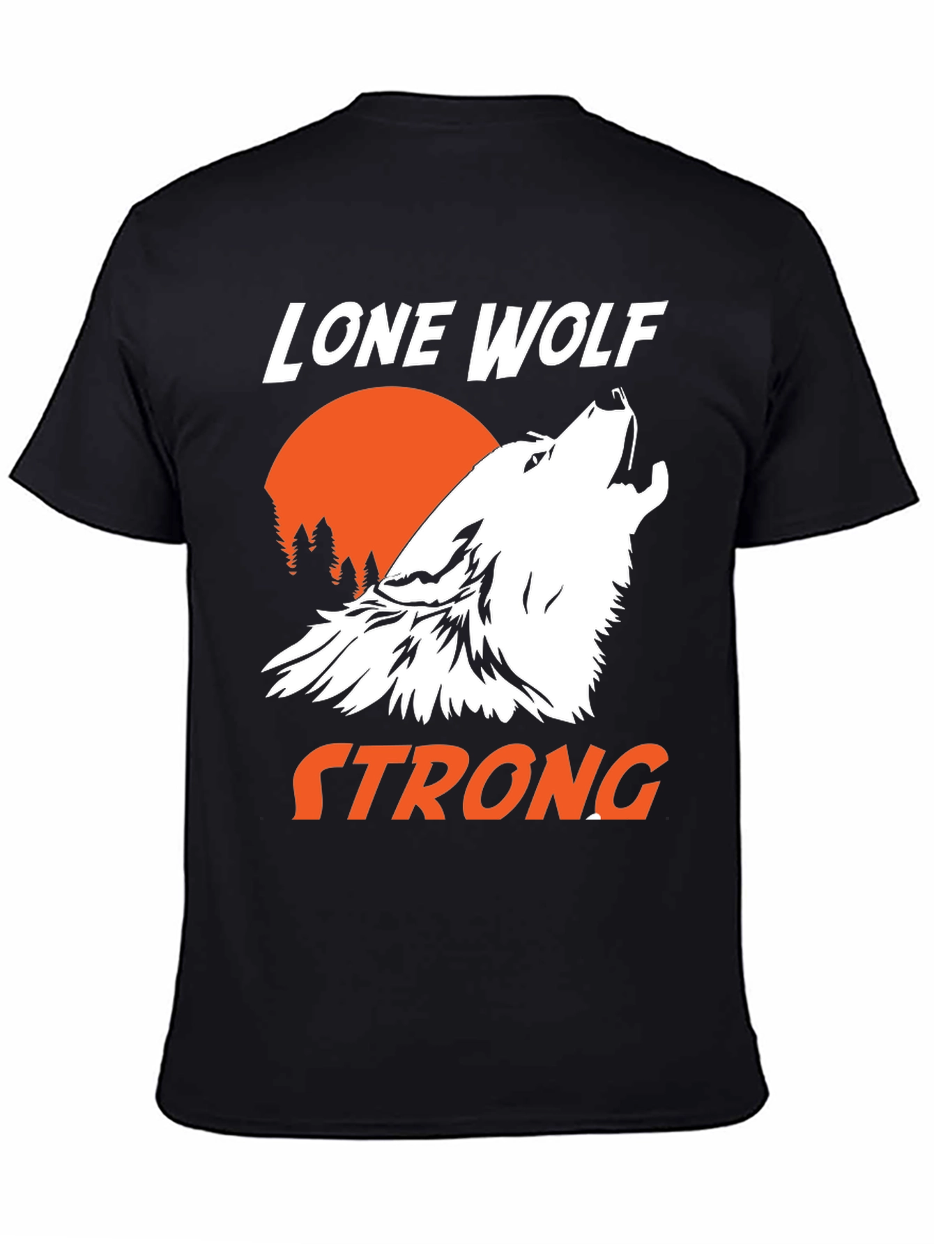 Lone Wolf Strong Graphic T-Shirt - Black