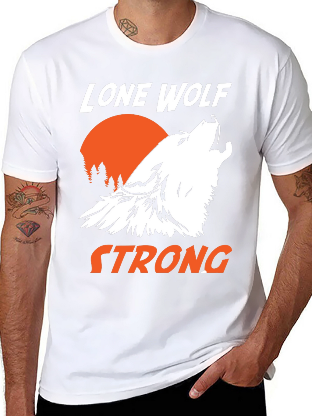 Lone Wolf Strong Graphic T-Shirt - Black