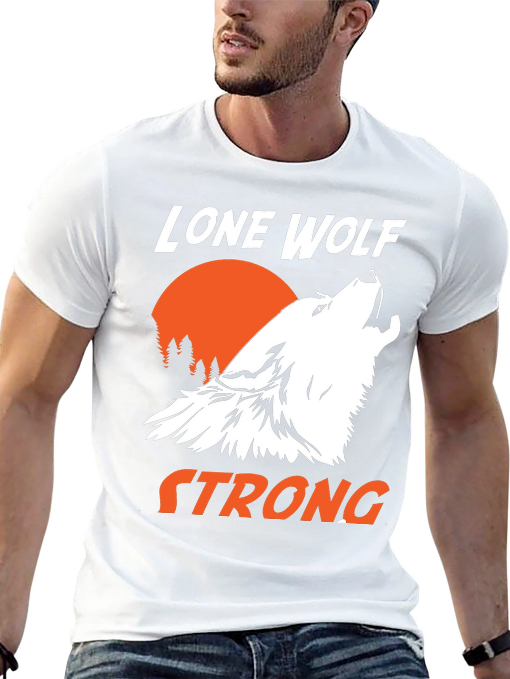 Lone Wolf Strong Graphic T-Shirt - Black