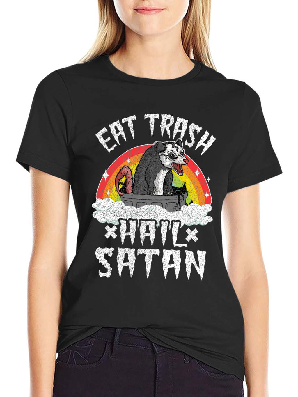 Eat Trash Hail Satan Opossum T-Shirt