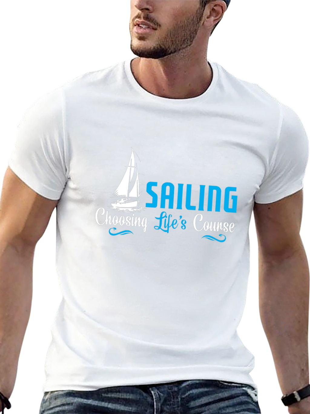 Sailing Lifes Course Black T-Shirt