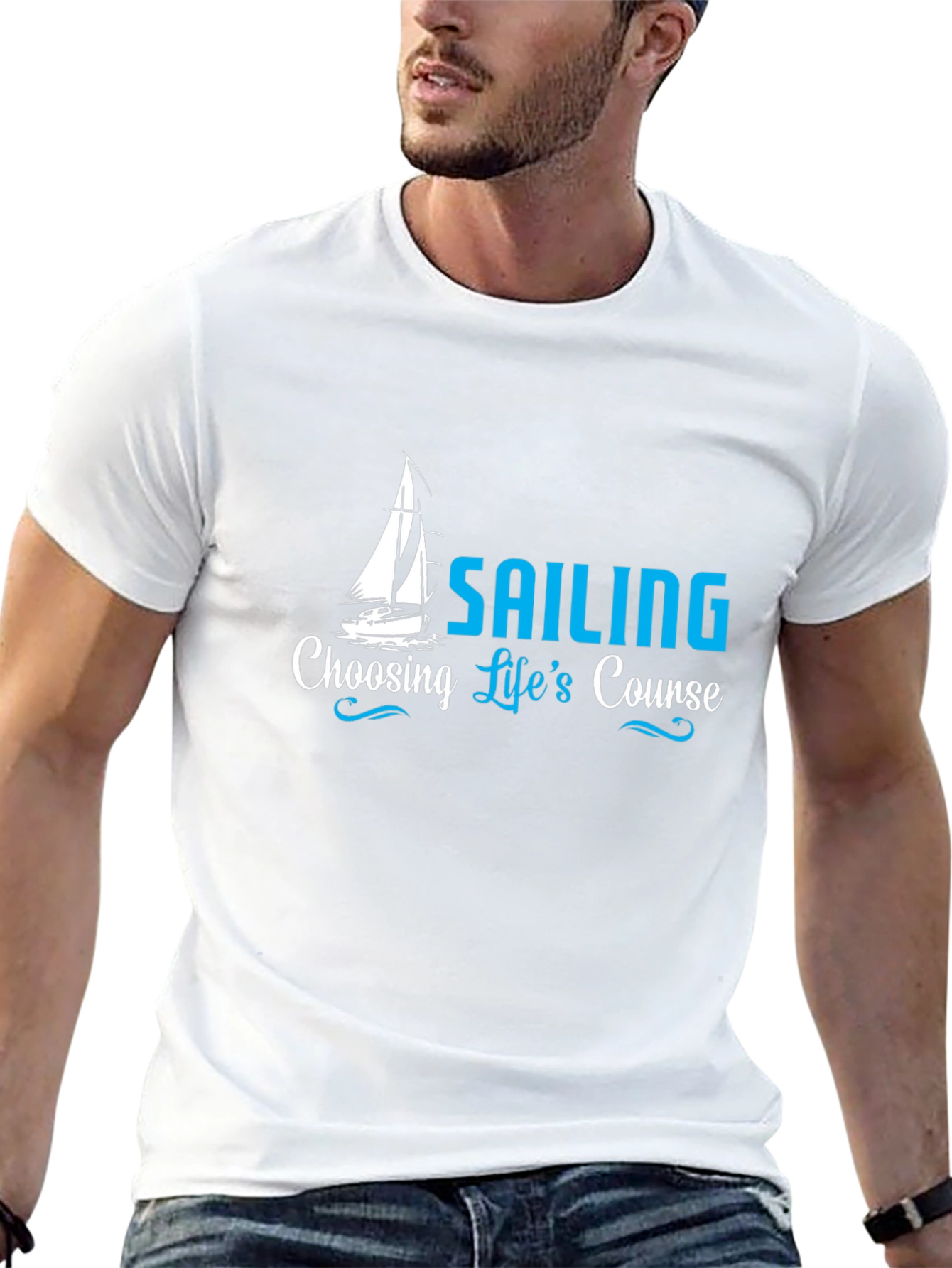 Sailing Lifes Course Black T-Shirt