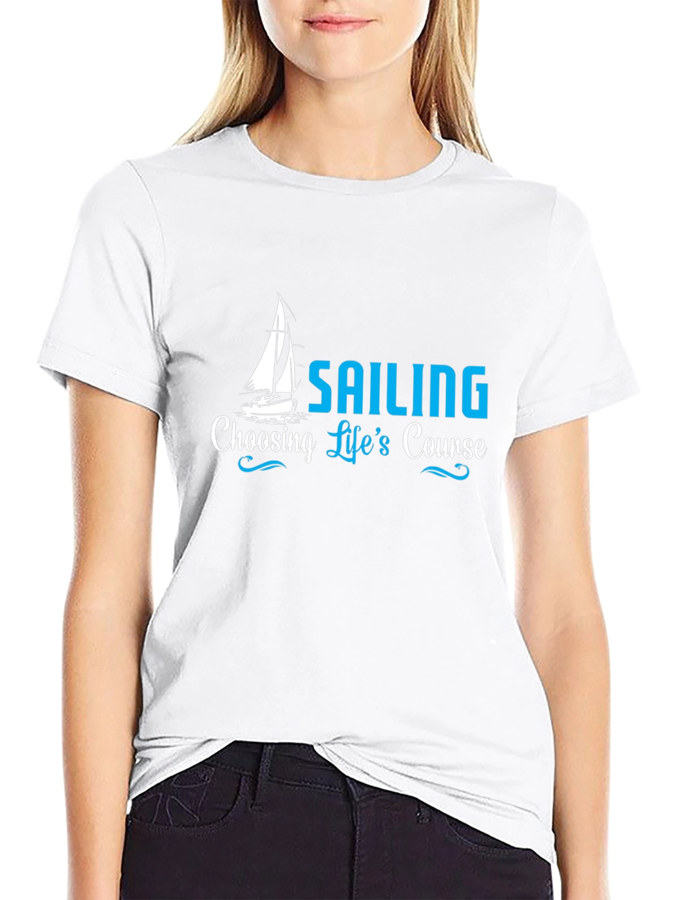 Sailing Lifes Course Black T-Shirt