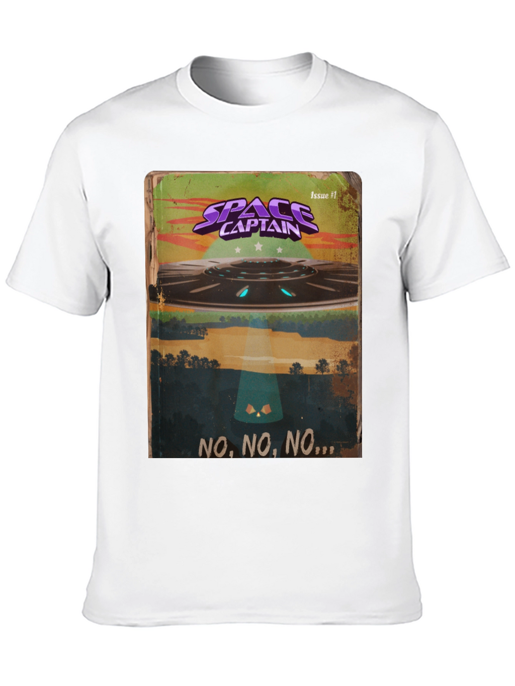 Space Captain UFO Graphic T-Shirt - Sci-Fi Cool!