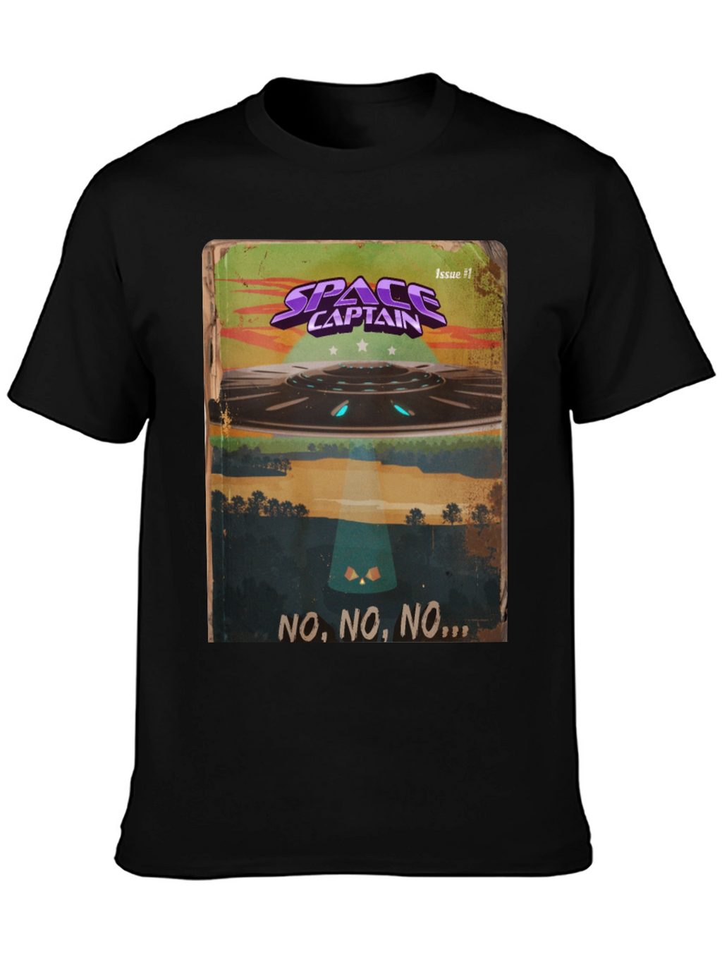 Space Captain UFO Graphic T-Shirt - Sci-Fi Cool!