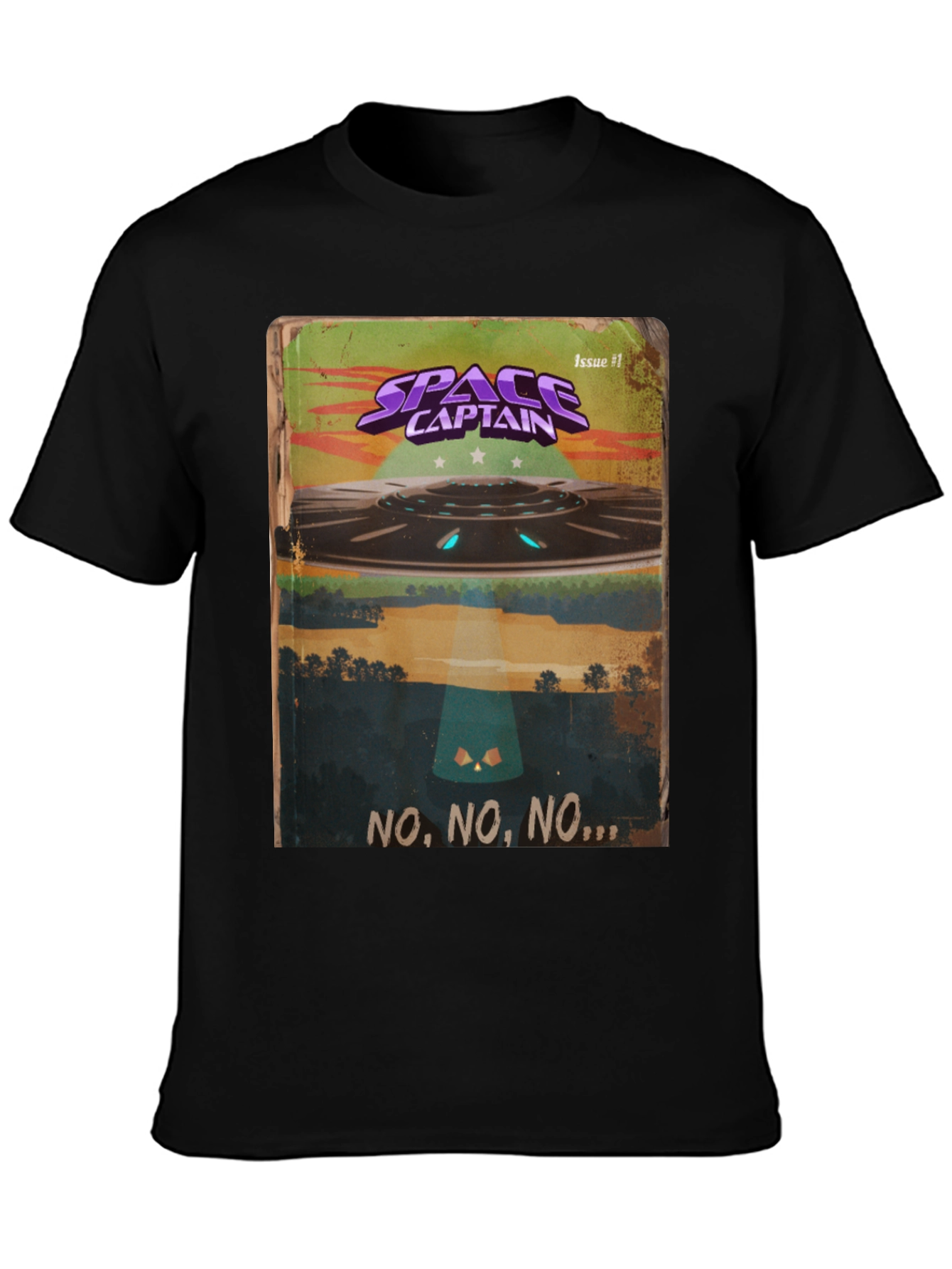 Space Captain UFO Graphic T-Shirt - Sci-Fi Cool!