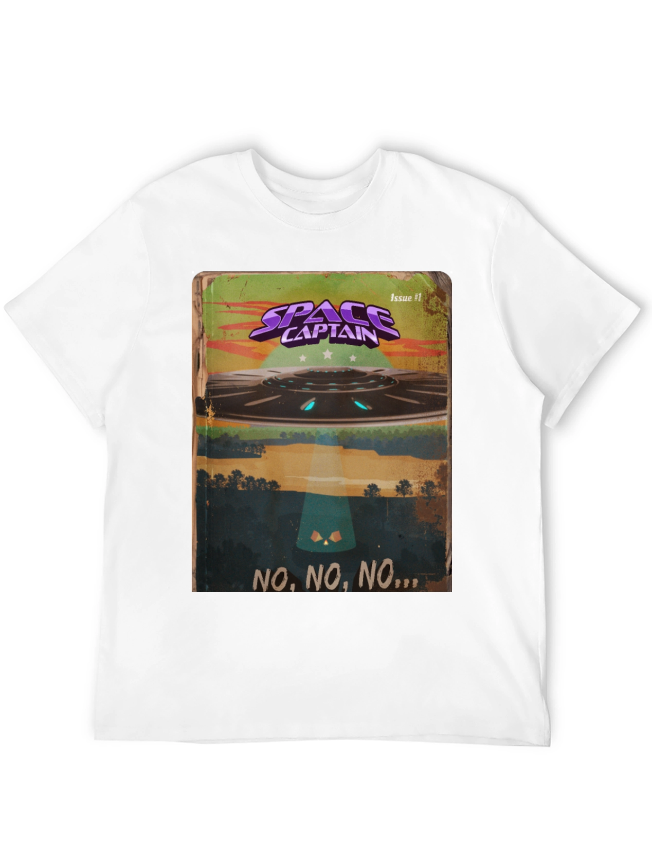 Space Captain UFO Graphic T-Shirt - Sci-Fi Cool!