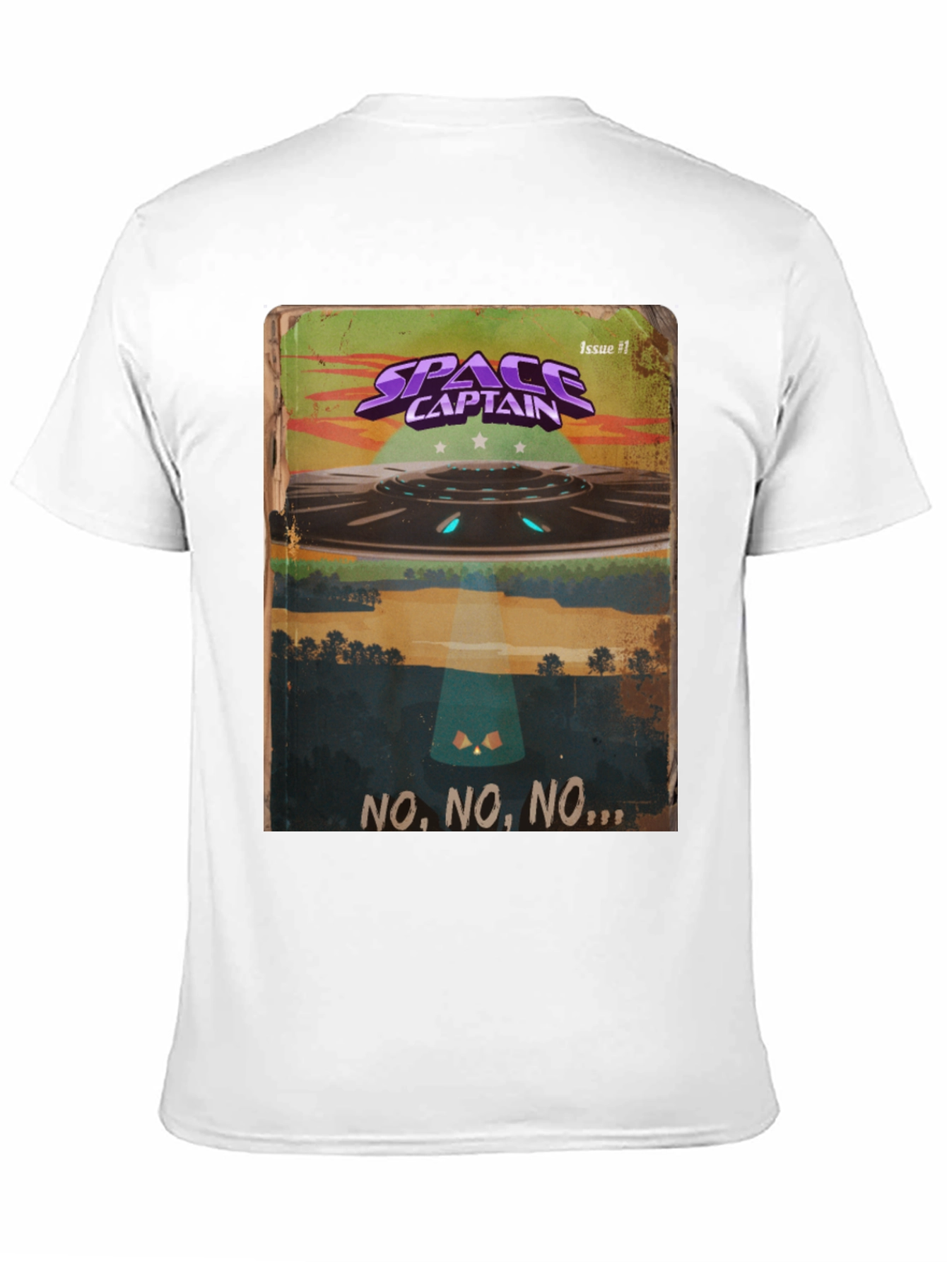 Space Captain UFO Graphic T-Shirt - Sci-Fi Cool!