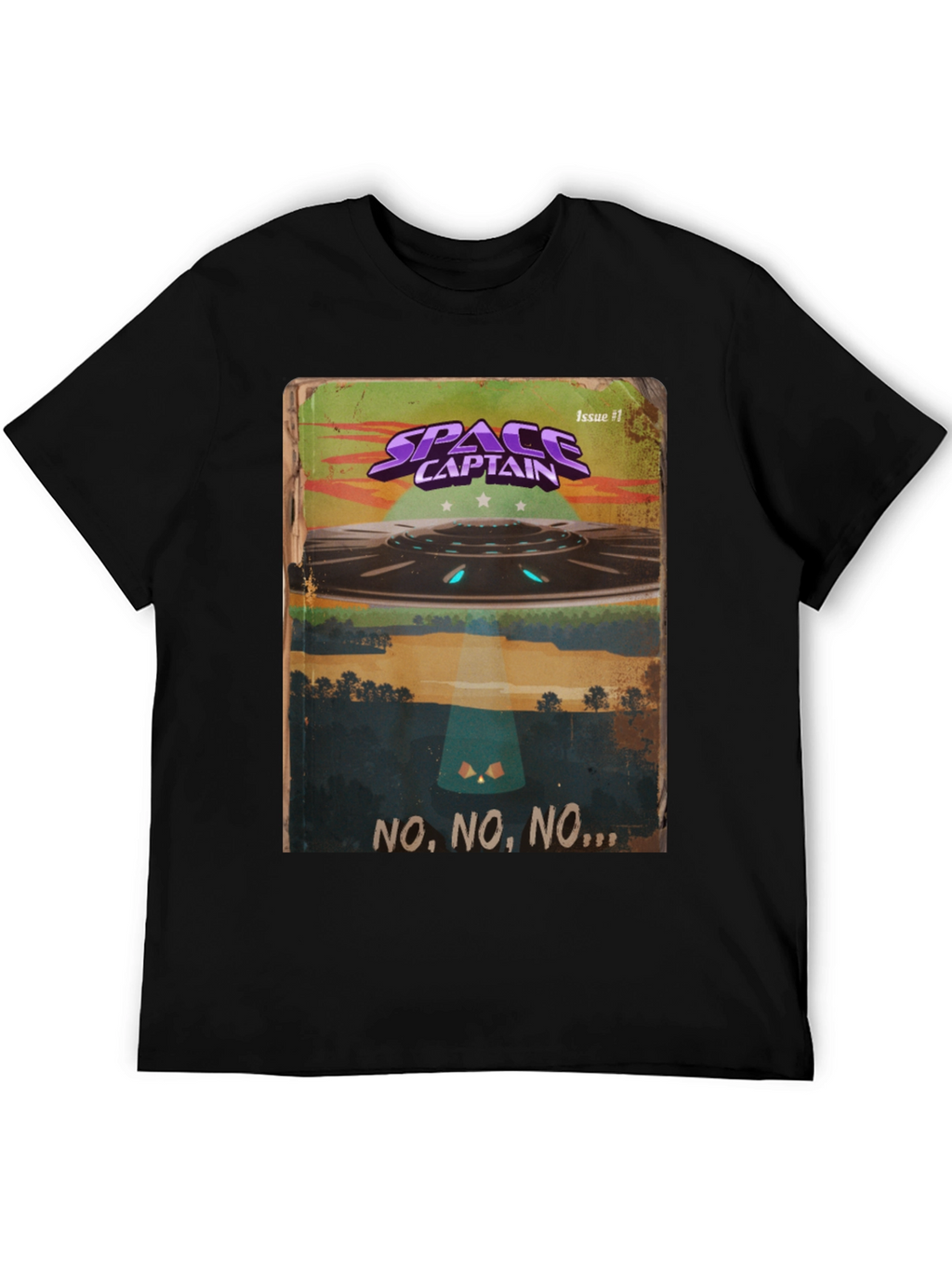 Space Captain UFO Graphic T-Shirt - Sci-Fi Cool!