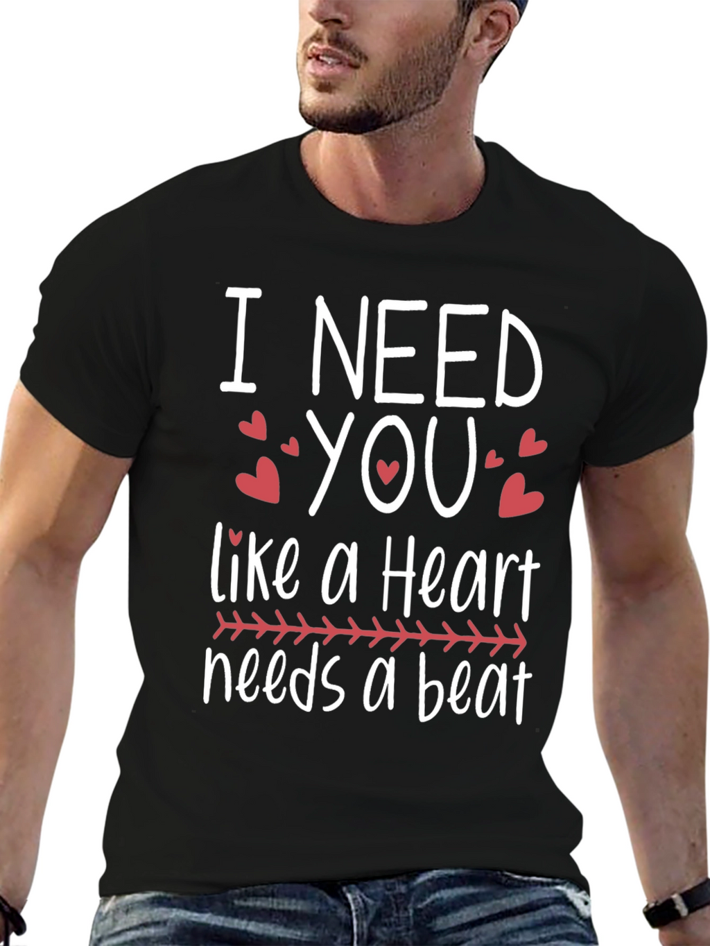 I Need You Heartbeat Graphic Tee