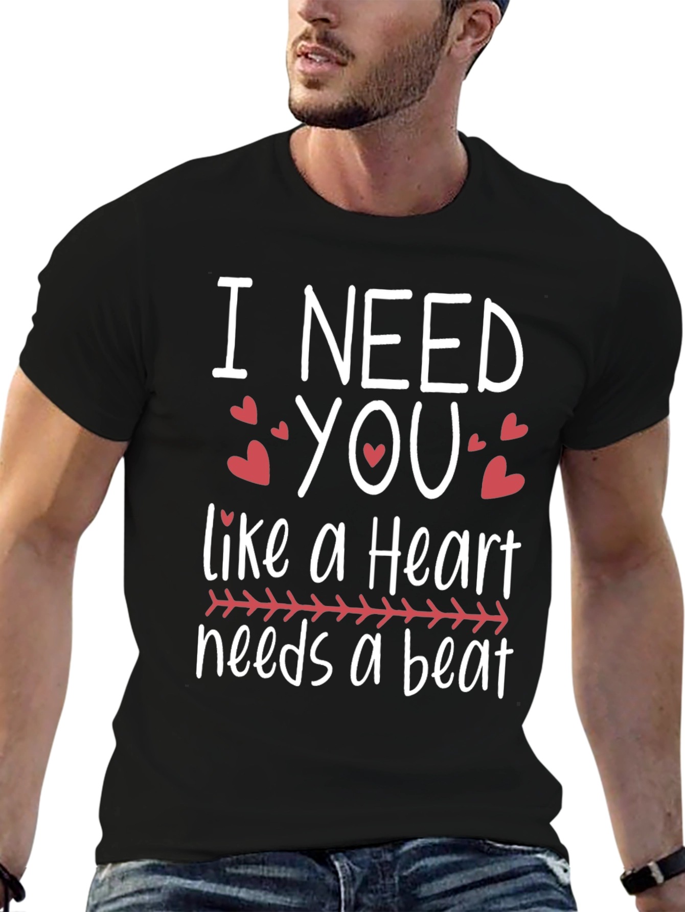 I Need You Heartbeat Graphic Tee