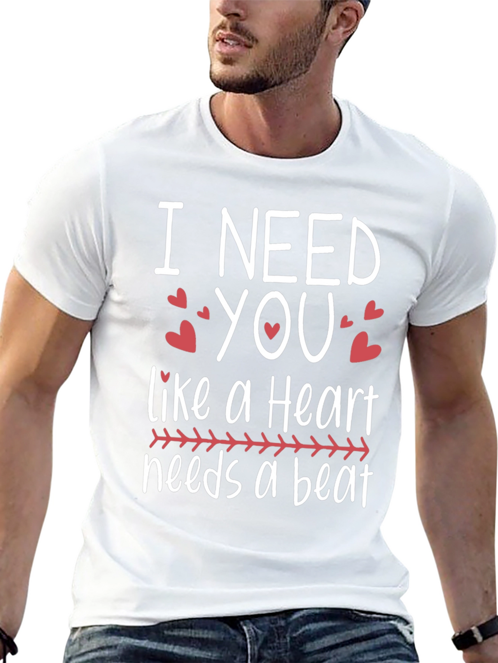 I Need You Heartbeat Graphic Tee