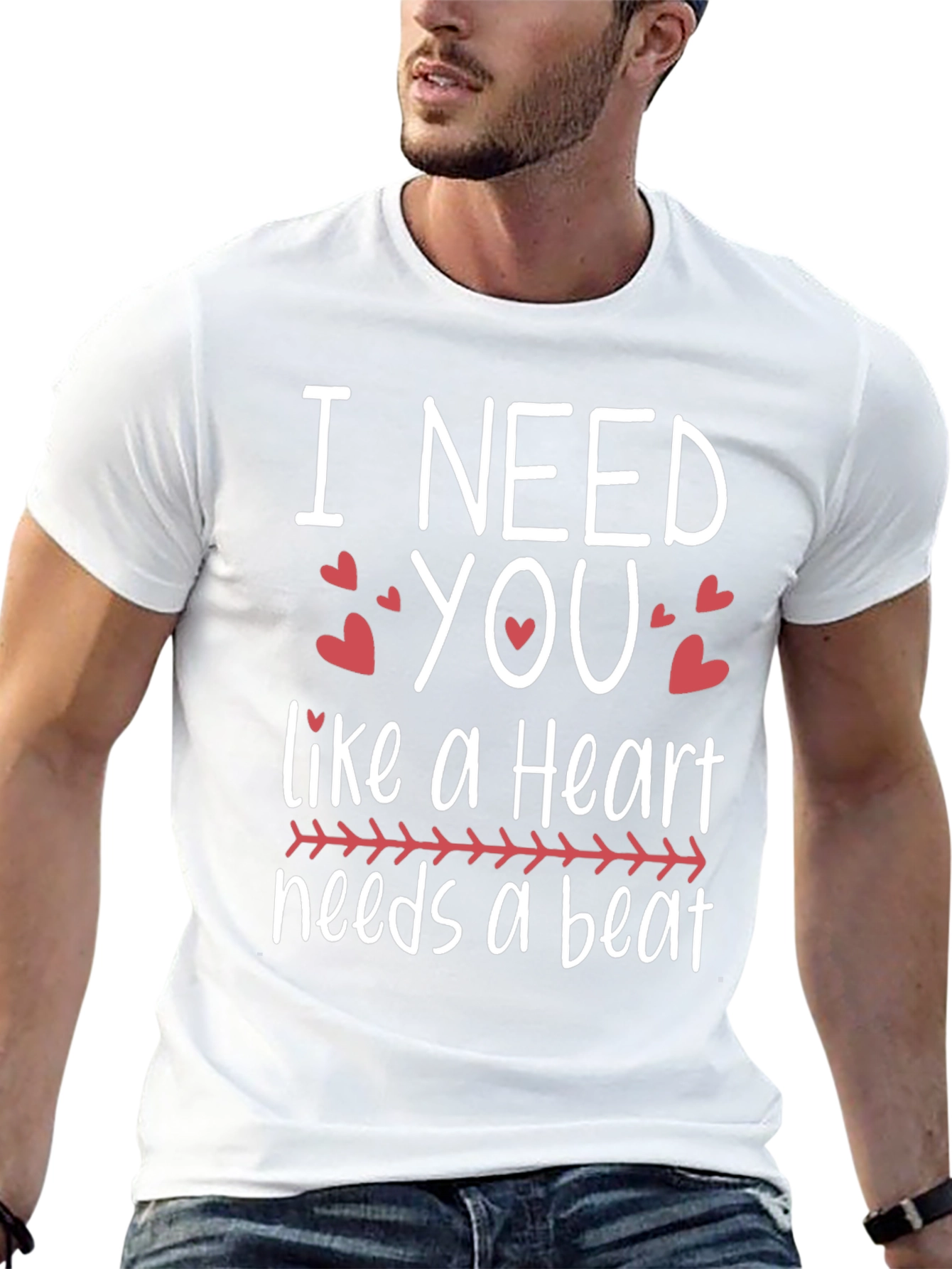 I Need You Heartbeat Graphic Tee