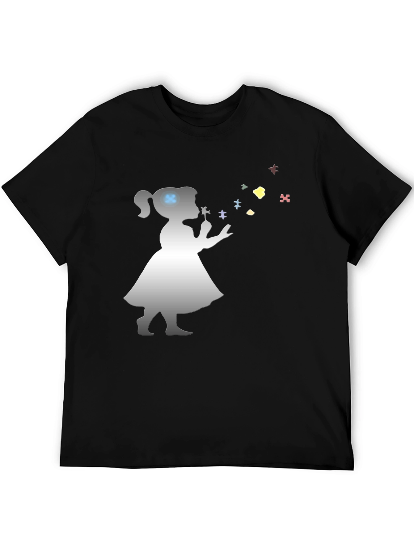 Autism Awareness Girl Blowing Puzzle Pieces T-Shirt