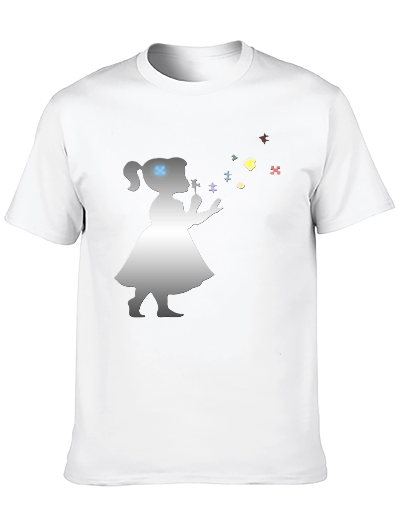 Autism Awareness Girl Blowing Puzzle Pieces T-Shirt