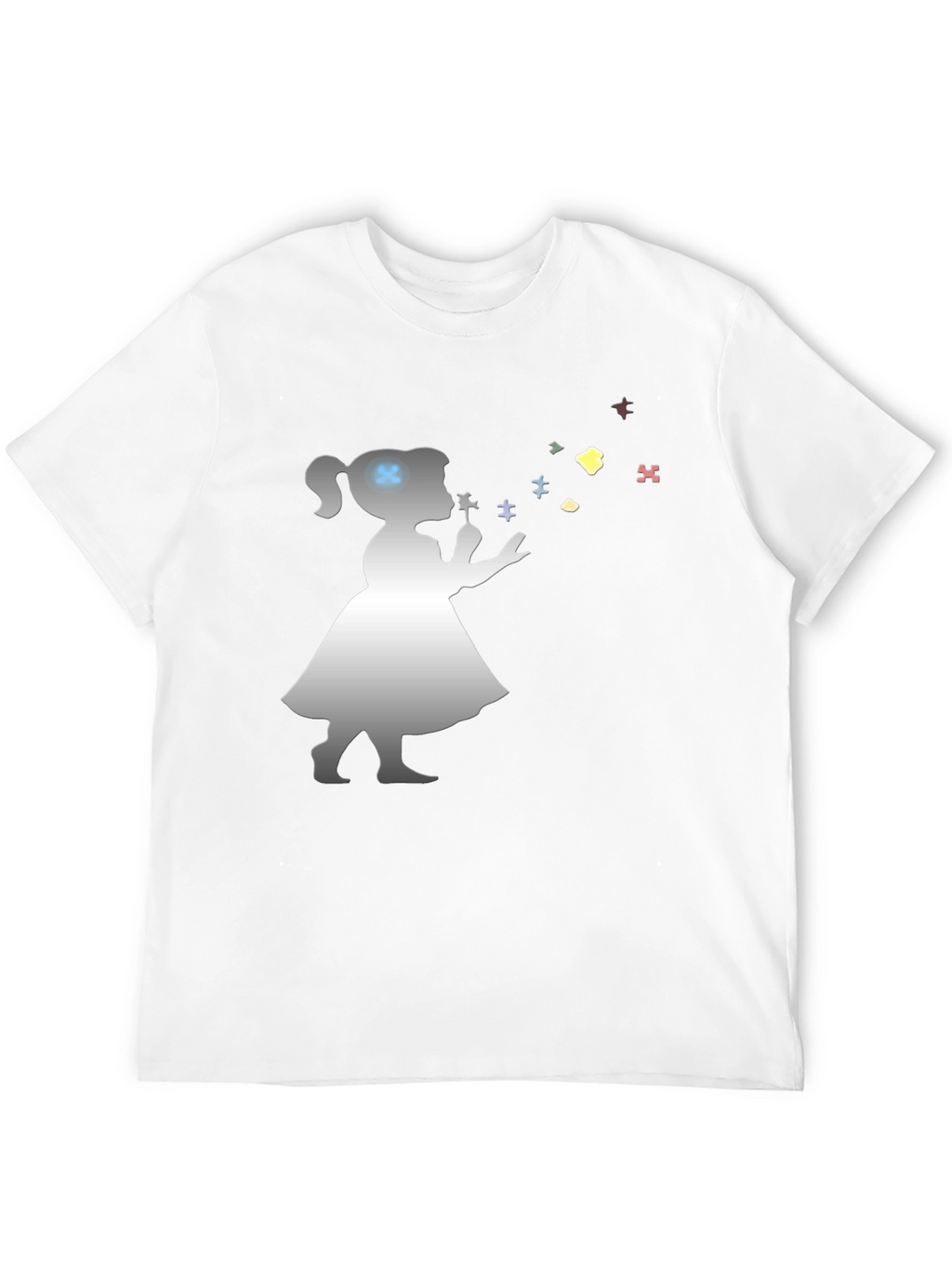 Autism Awareness Girl Blowing Puzzle Pieces T-Shirt