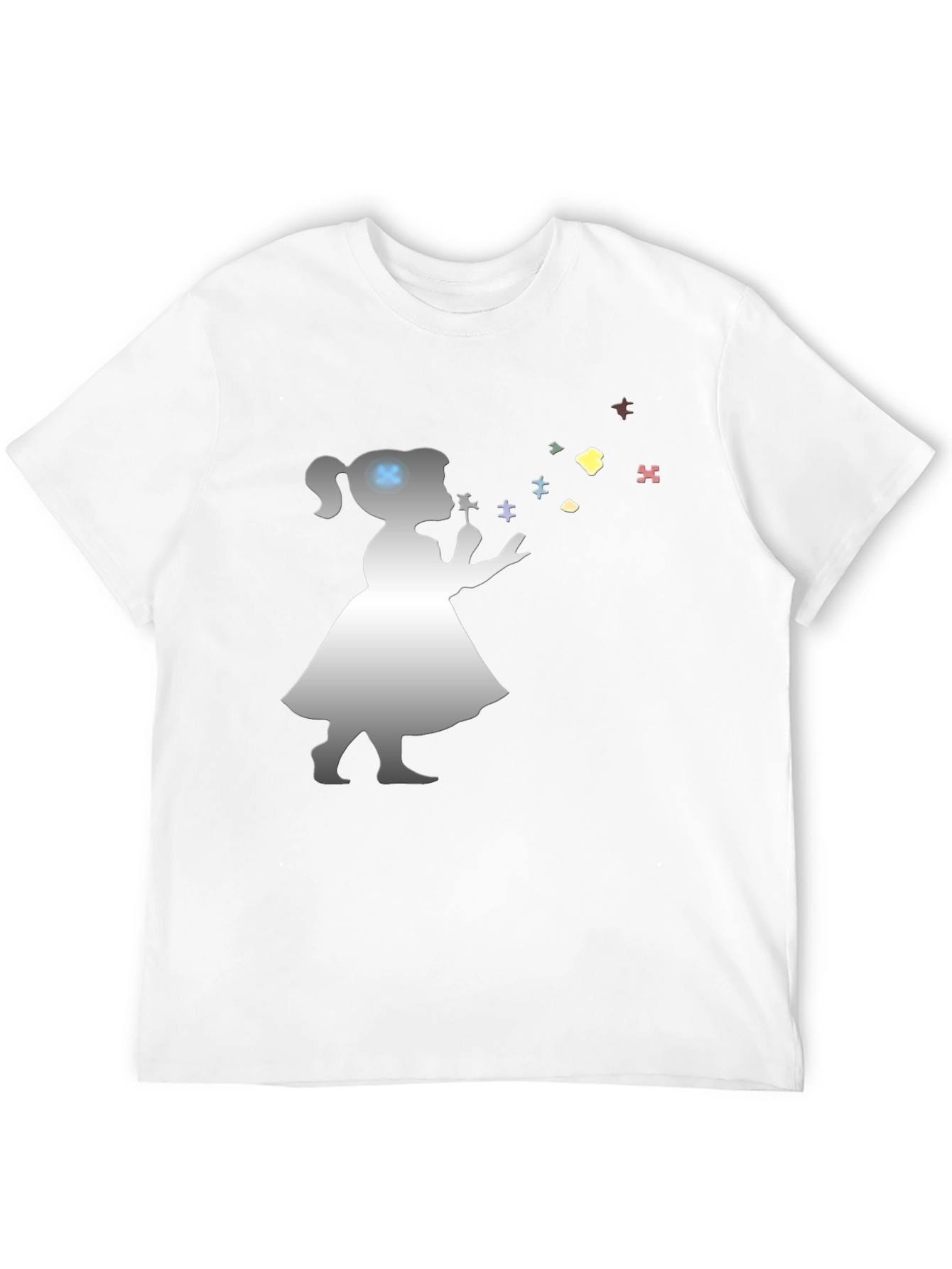 Autism Awareness Girl Blowing Puzzle Pieces T-Shirt