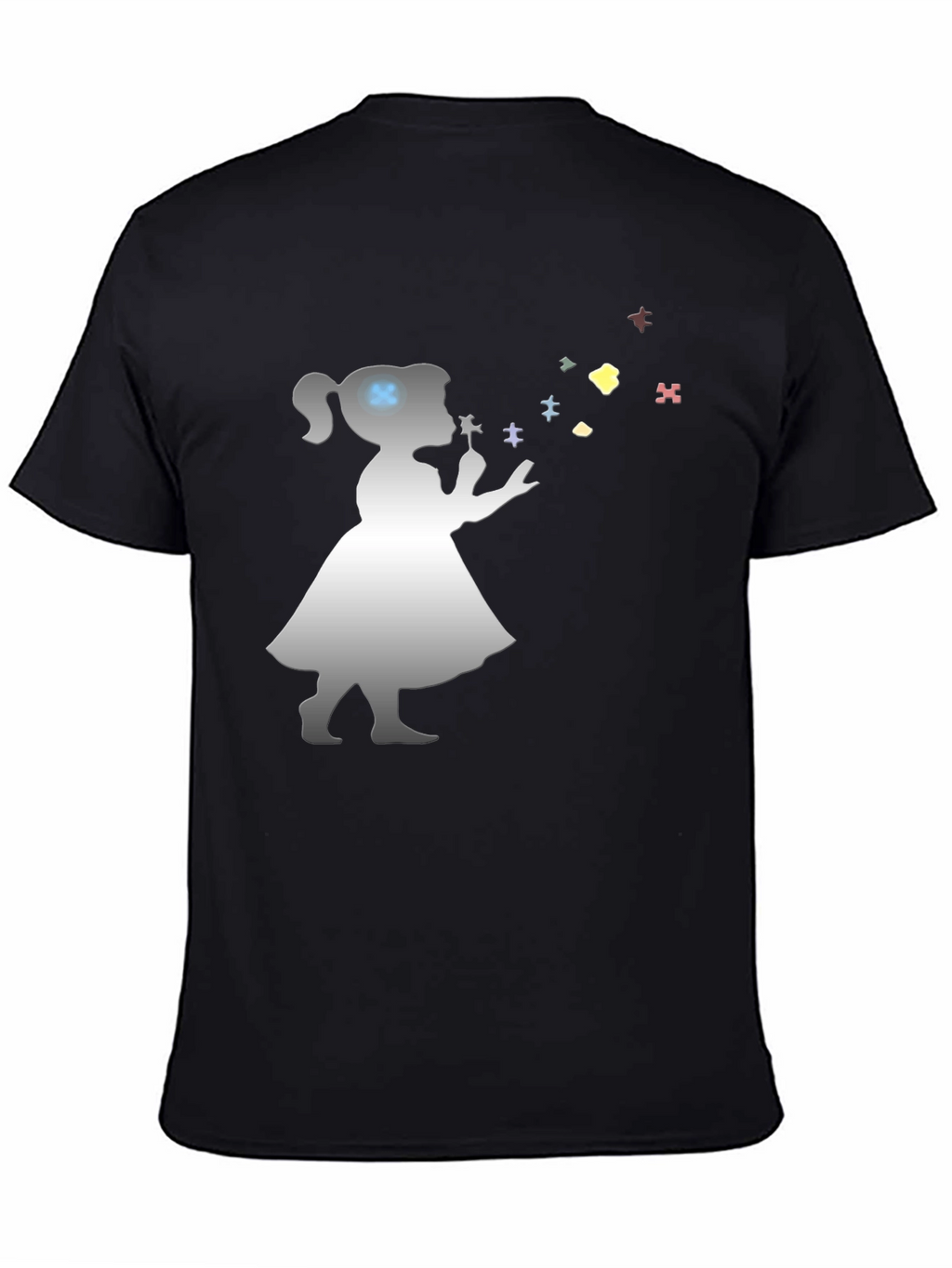 Autism Awareness Girl Blowing Puzzle Pieces T-Shirt