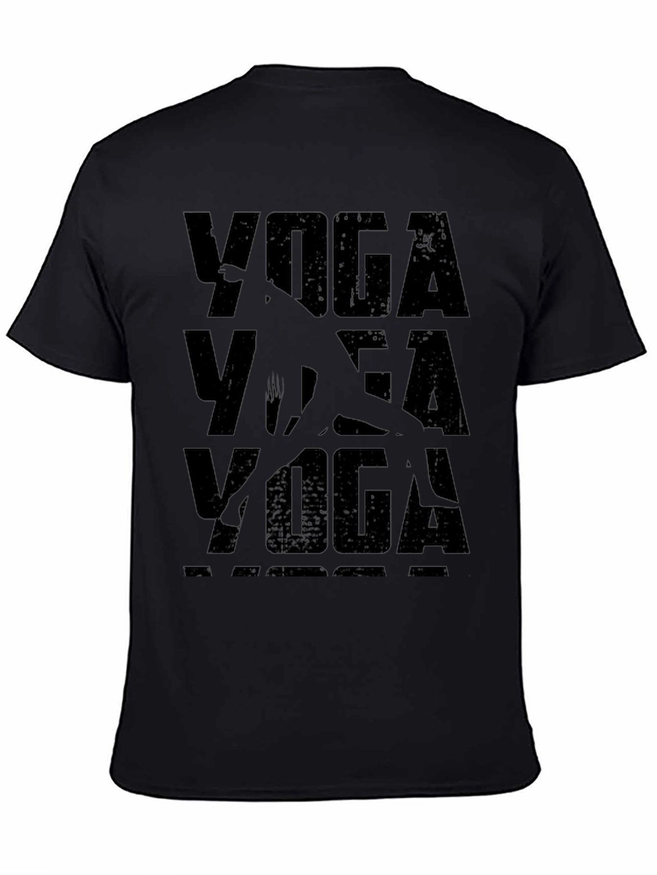 Yoga Pose Graphic T-Shirt - Black Casual Tee