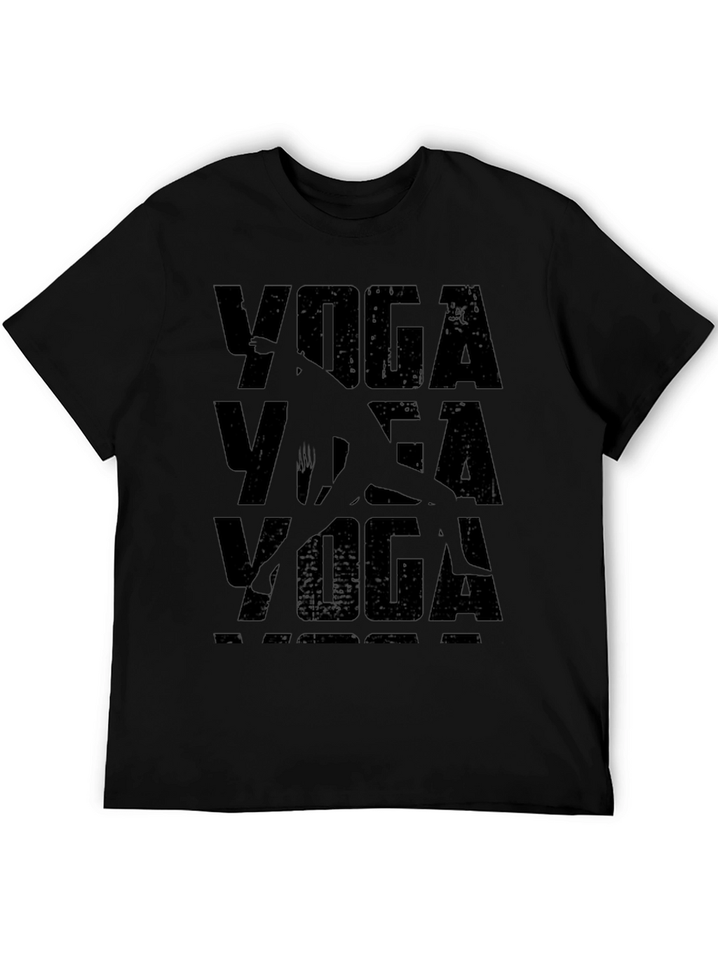 Yoga Pose Graphic T-Shirt - Black Casual Tee