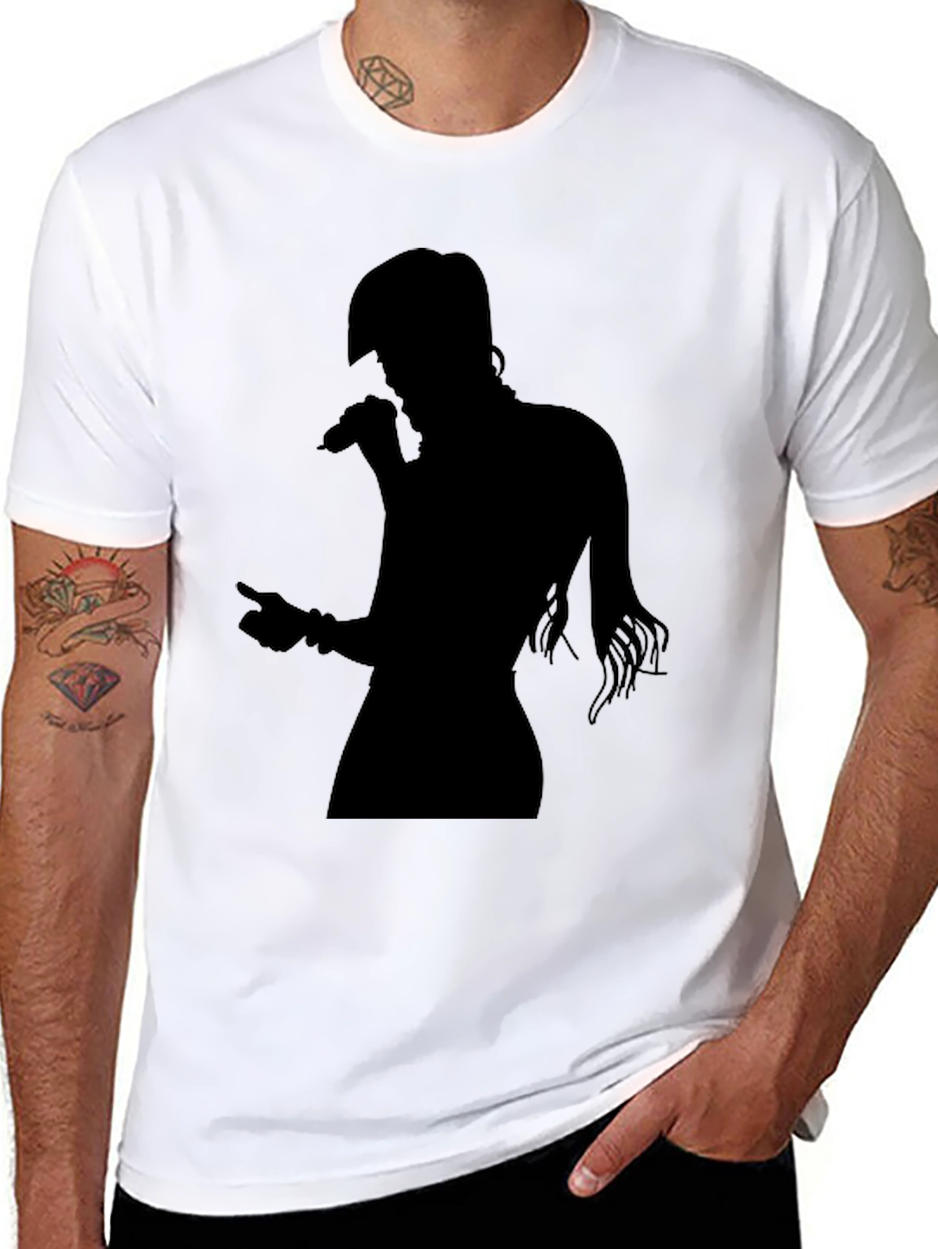 Singer Silhouette Black T-Shirt