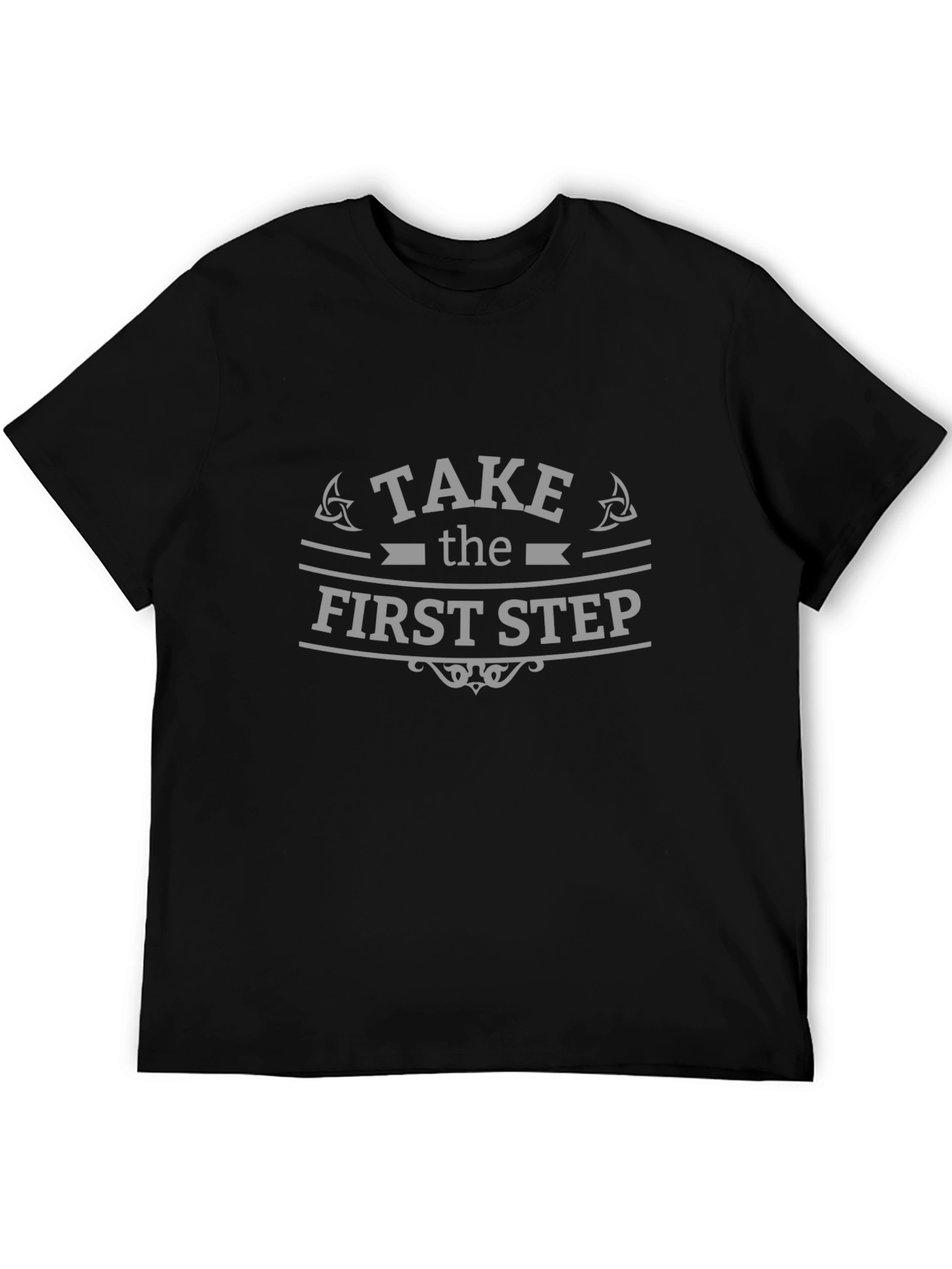Take the First Step Graphic Tee - Black