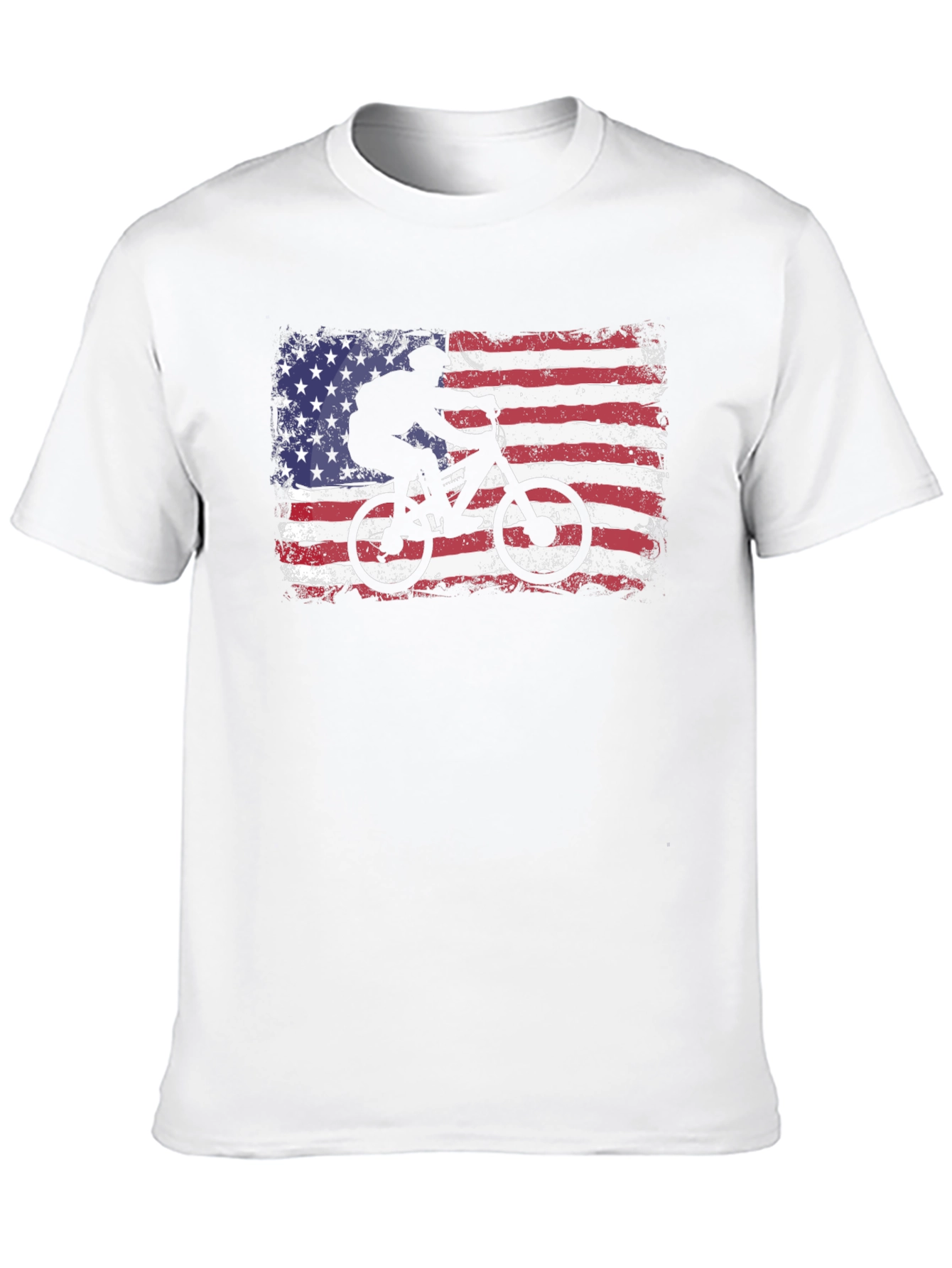 American Flag Mountain Bike T-Shirt