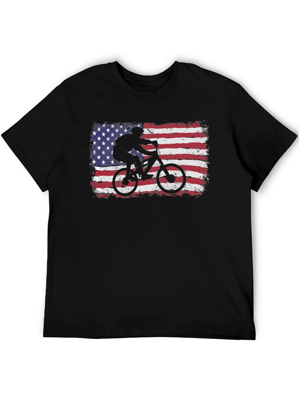 American Flag Mountain Bike T-Shirt