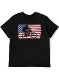 American Flag Mountain Bike T-Shirt