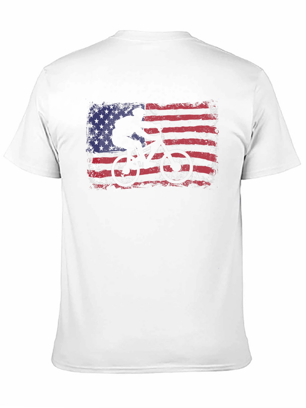 American Flag Mountain Bike T-Shirt