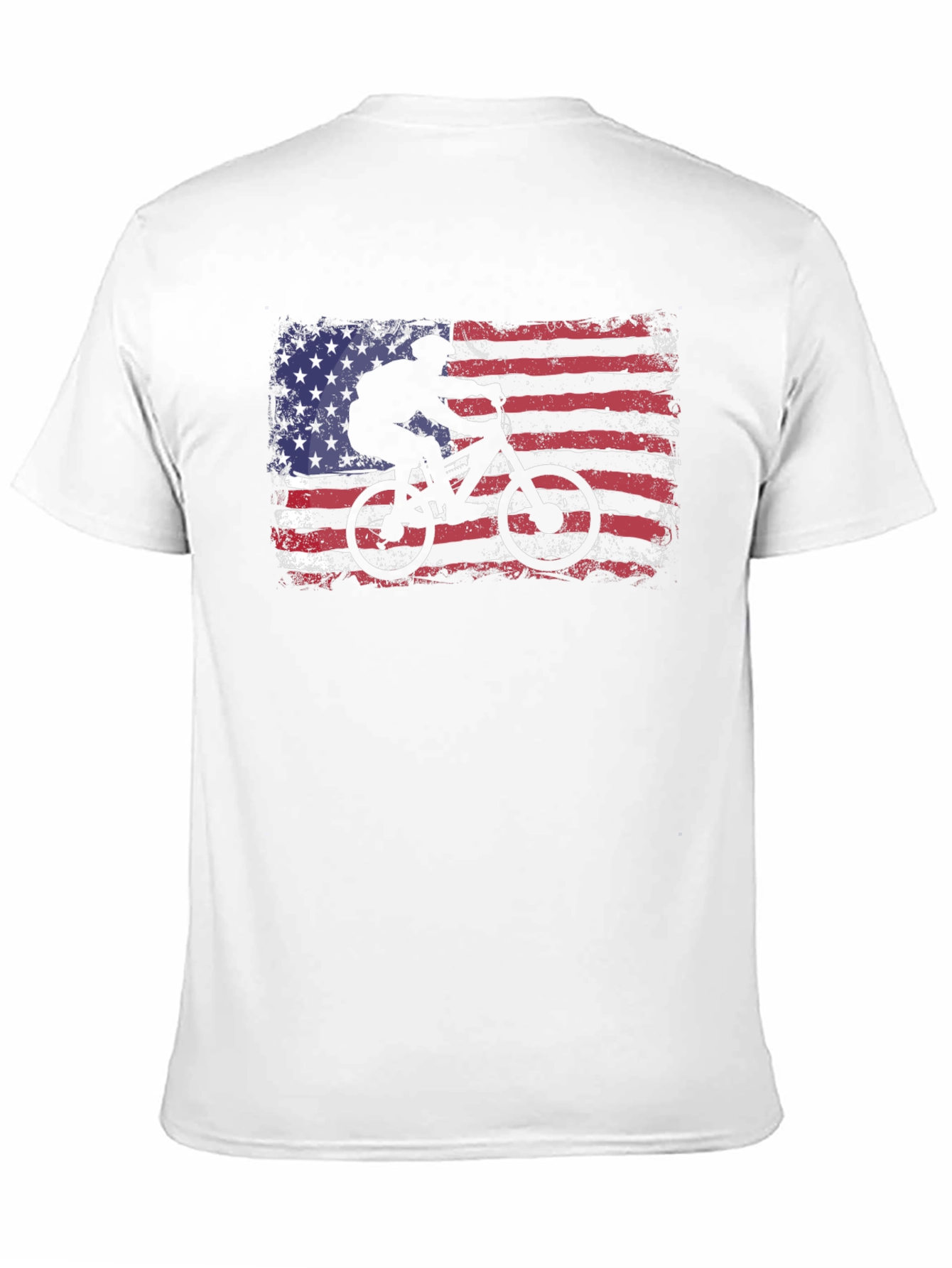 American Flag Mountain Bike T-Shirt
