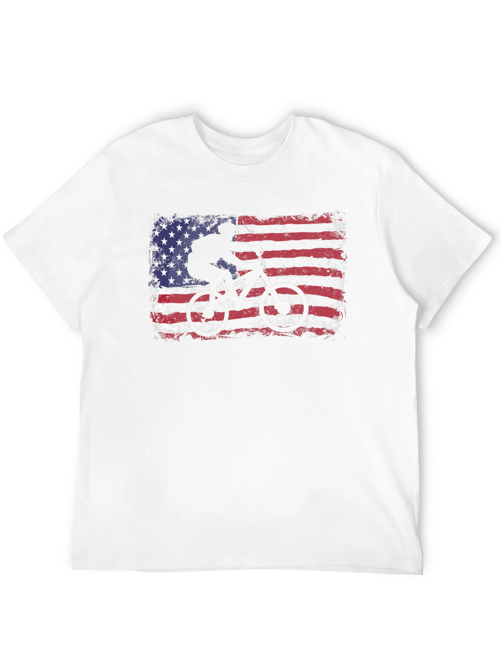 American Flag Mountain Bike T-Shirt