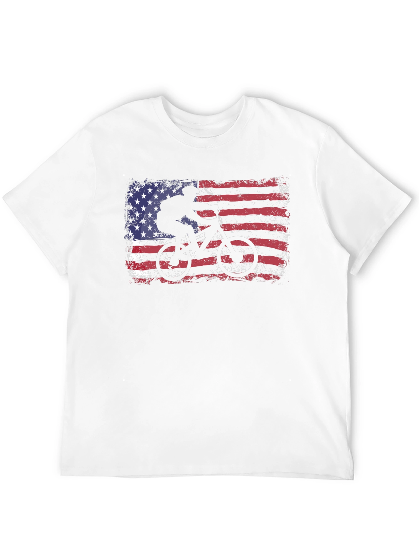 American Flag Mountain Bike T-Shirt