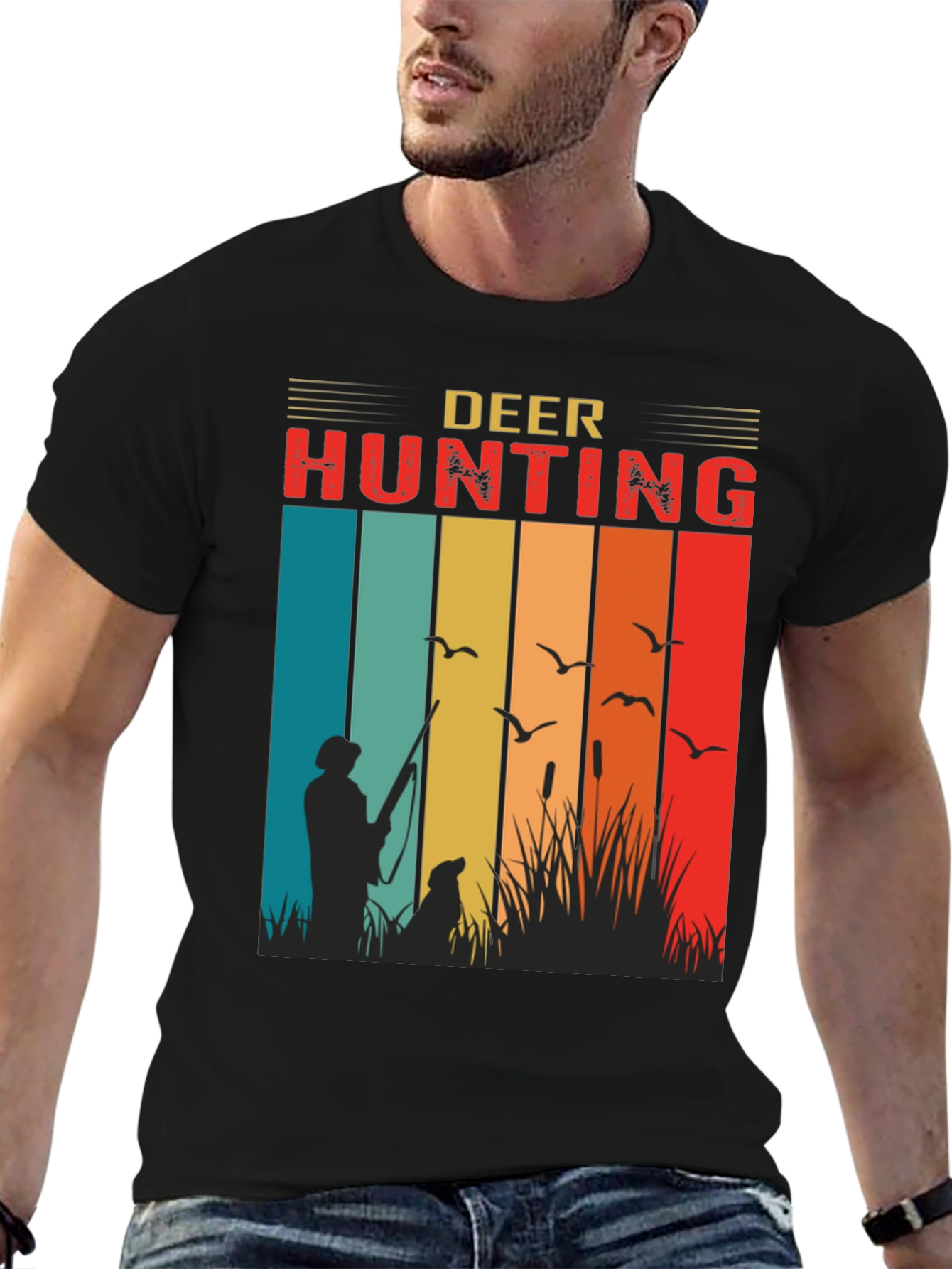 Deer Hunting Retro Style T-Shirt