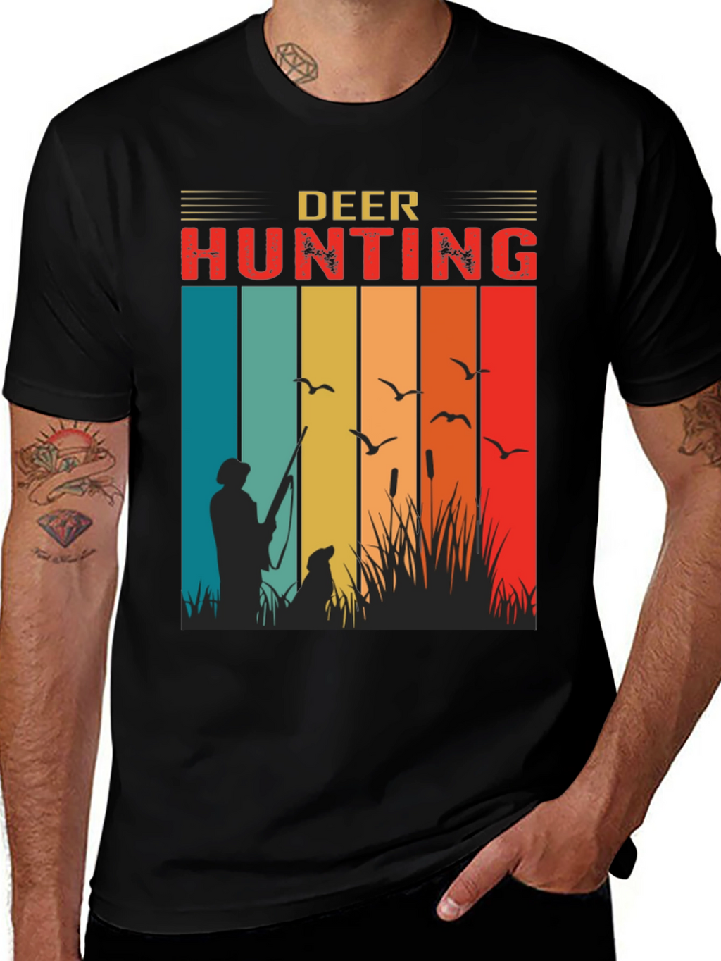 Deer Hunting Retro Style T-Shirt