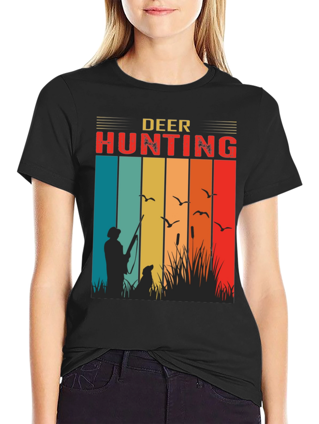 Deer Hunting Retro Style T-Shirt