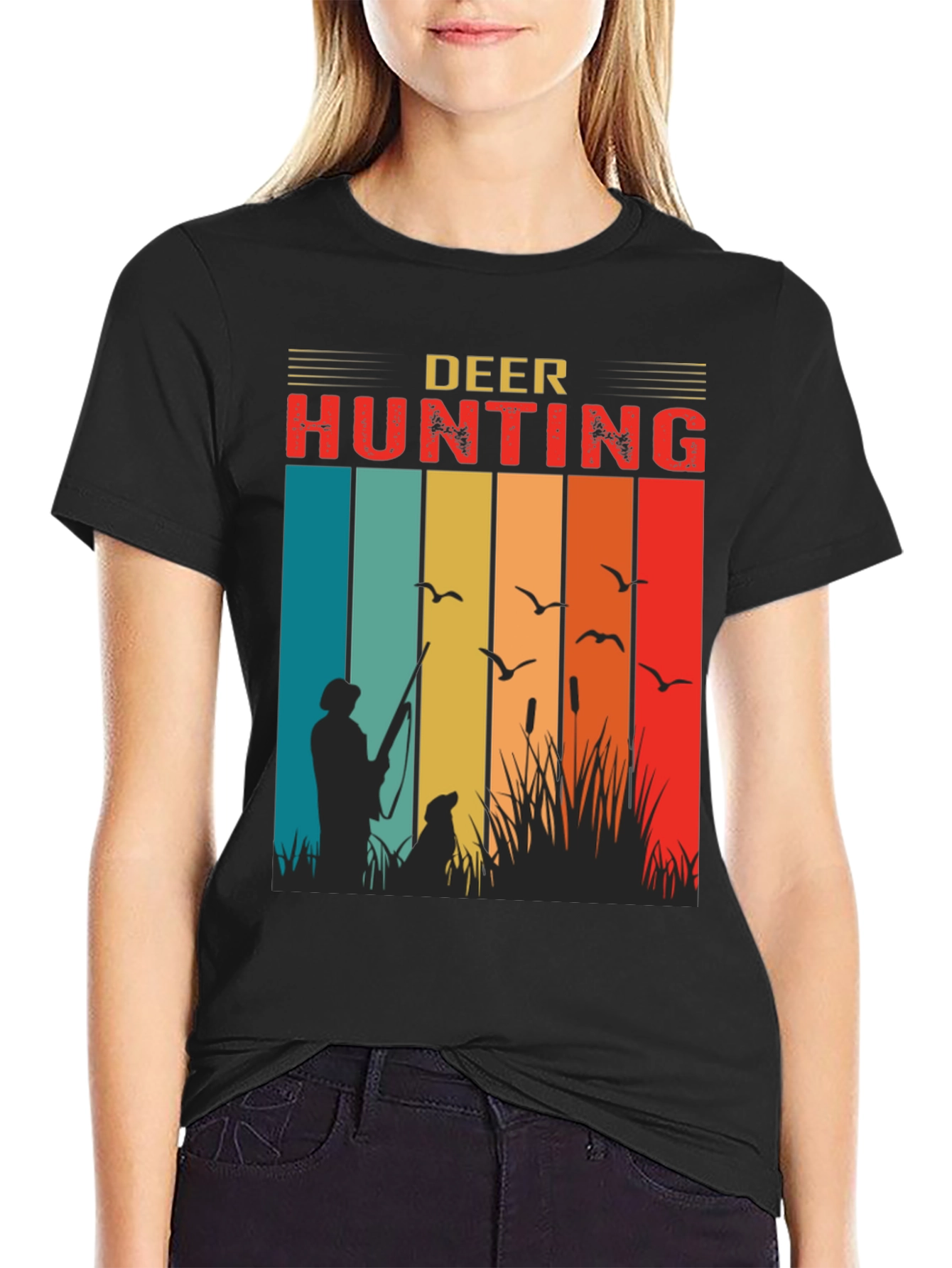 Deer Hunting Retro Style T-Shirt