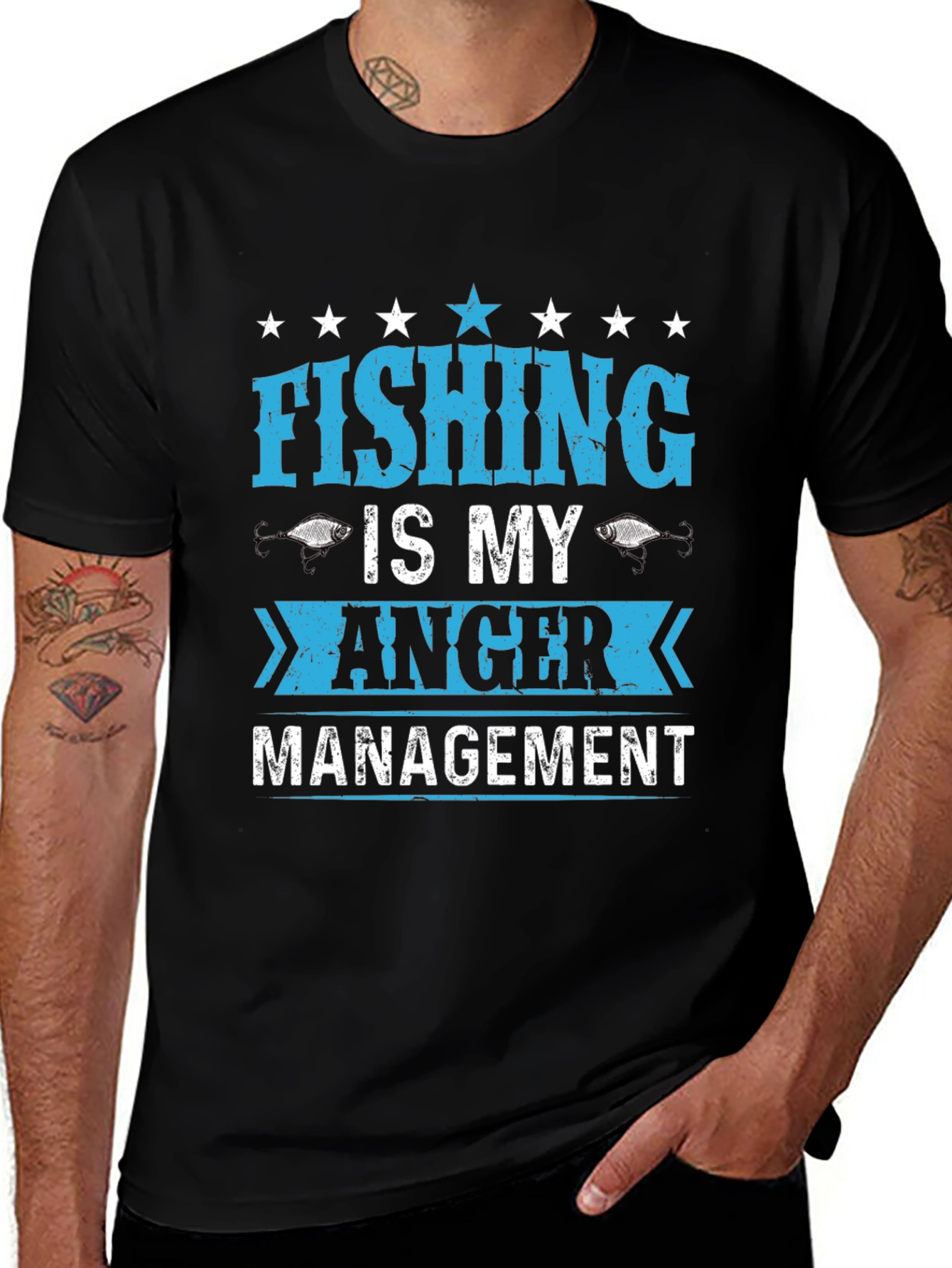 Fishing Is My Anger Management Graphic T-Shirt
