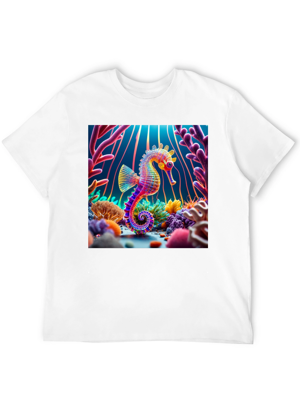 Seahorse Reef Graphic Tee - Unique Ocean Design