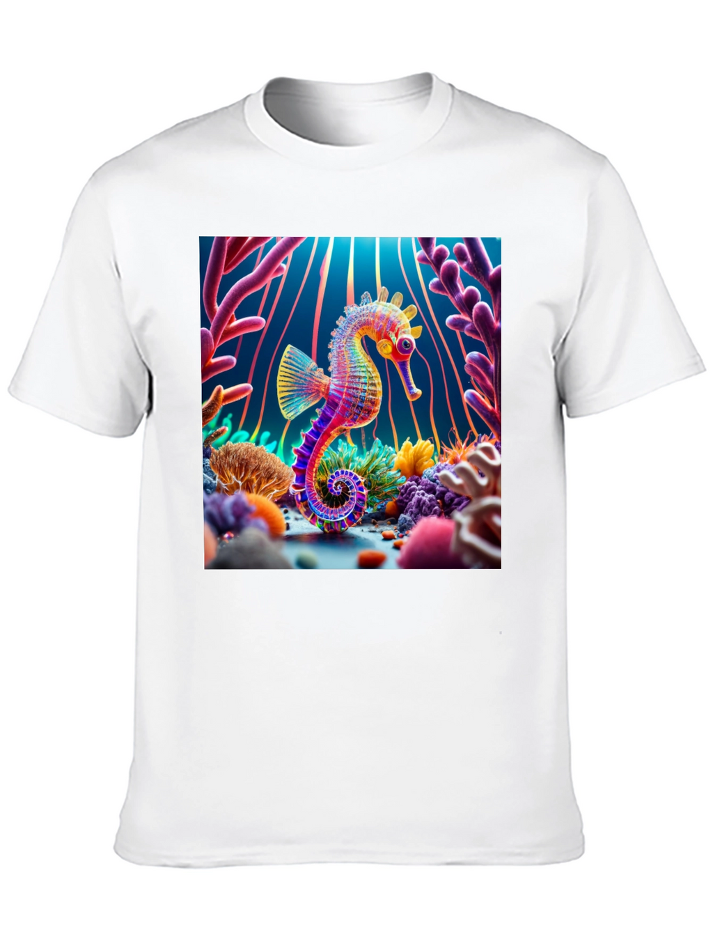 Seahorse Reef Graphic Tee - Unique Ocean Design